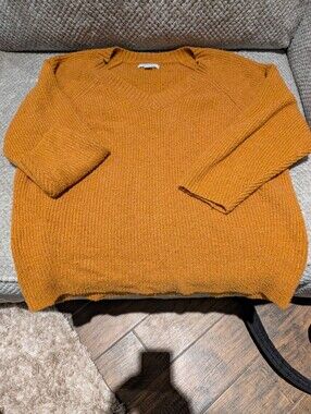 American Eagle Outfitters Textured Rust Orange Knit Sweater